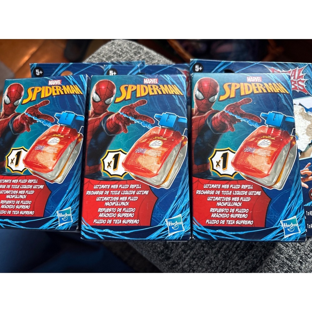 3x Hasbro Marvel Spider-Man Real Webs Ultimate Web Fluid Refill Canisters F9652